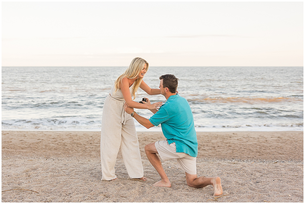 Engagement photos at the beach in south carolina by Janice Jones Photography